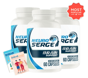 Three bottles of NeuroSerge with bonus guides