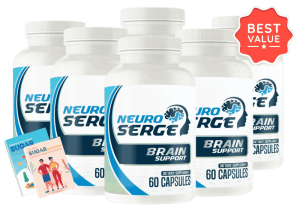 Six bottles of NeuroSerge with bonus guides